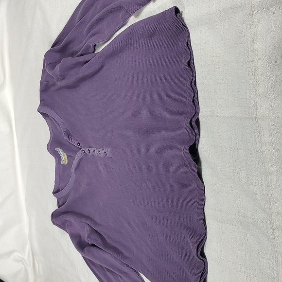 Cabela's Shirts Purple Waffle Long Sleeve 1/4 Button Up Outdoor Women Size Large - Picture 2 of 9